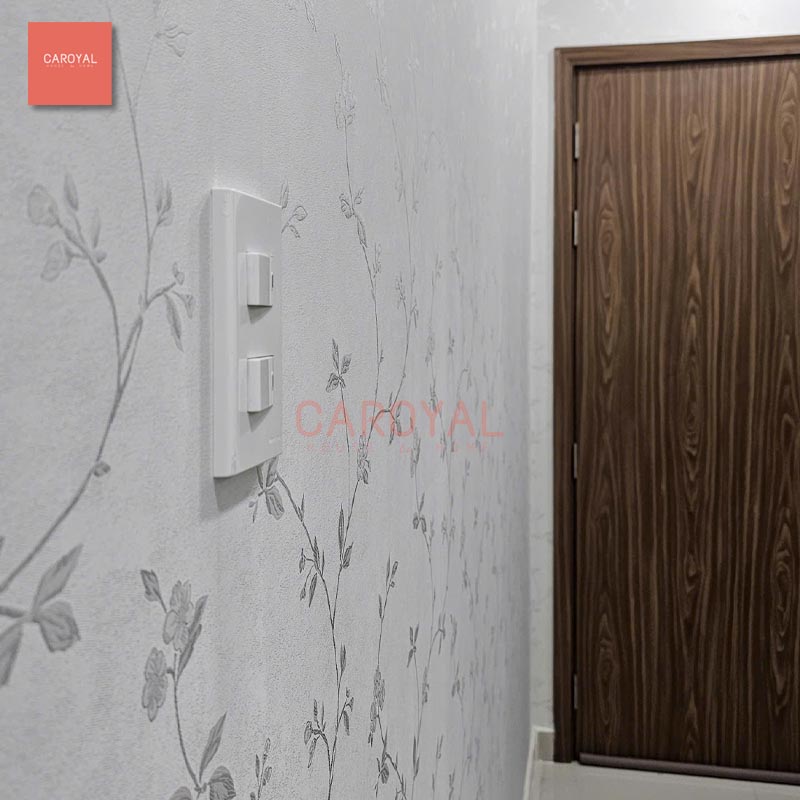 Dự án vải dán tường thêu họa tiết bông hoa văn sang trọng