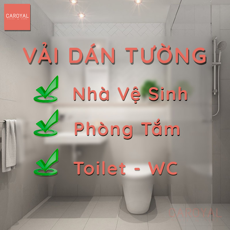 Vải dán tường cho nhà vệ sinh, phòng tắm, toilet, WC