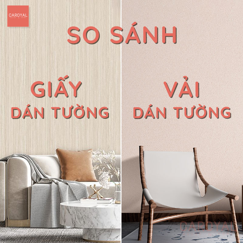 So sánh chi tiết giữa giấy dán tường và vải dán tường