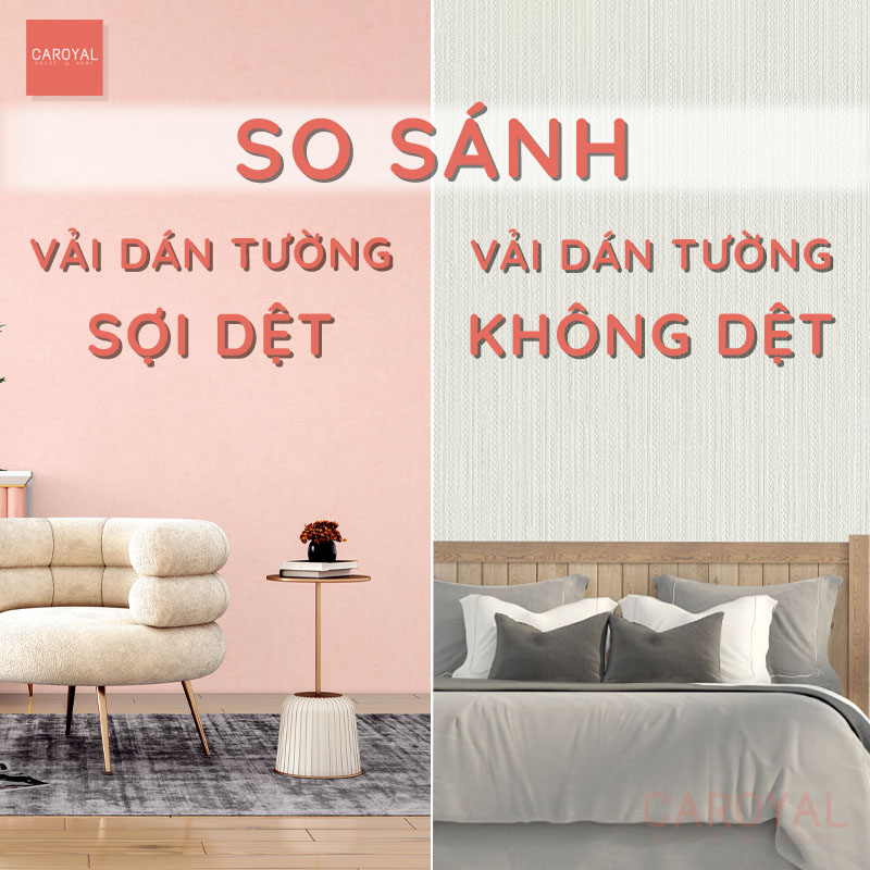 So sánh vải dán tường không dệt và sợi dệt