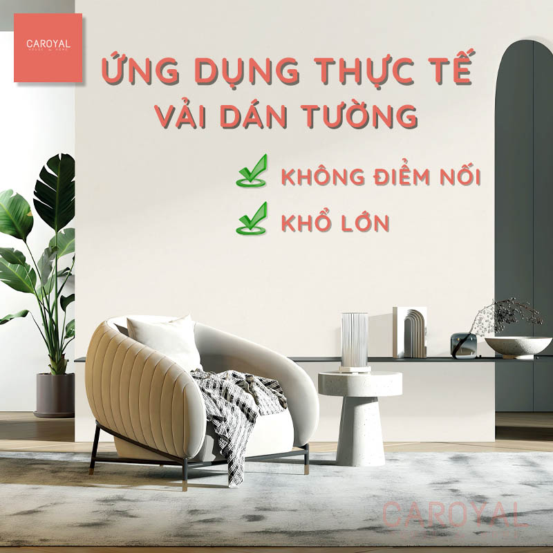 Ứng dụng thực tế của Vải dán tường khổ lớn, không điểm ghép nối CAROYAL