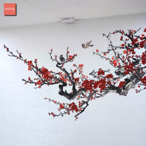Thi công mẫu tranh vải dán tường cao cấp CAROYAL E7-04