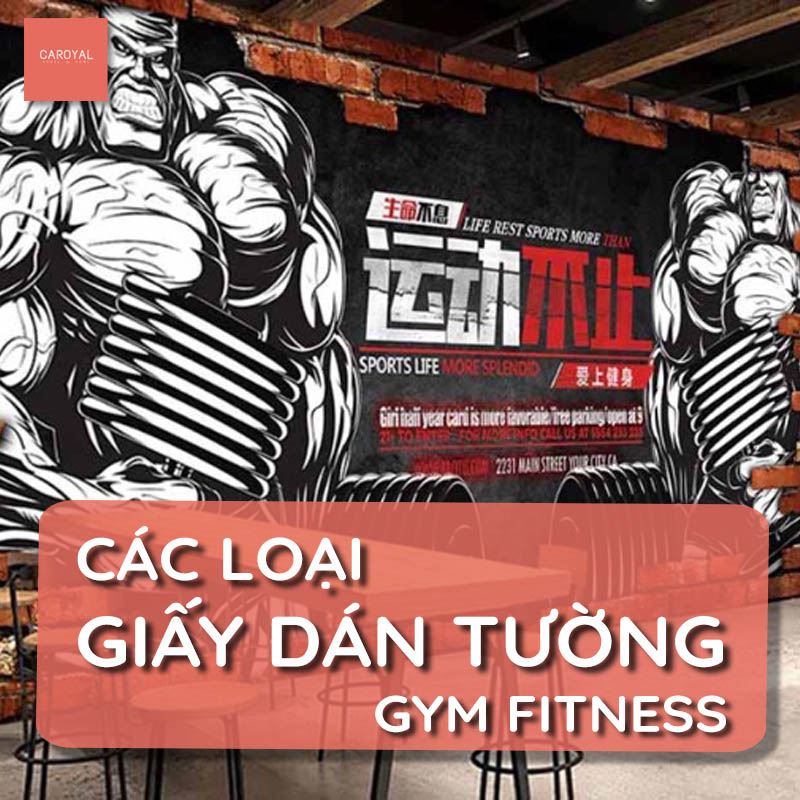 Các loại giấy dán tường cho phòng Gym Fitness phổ biến