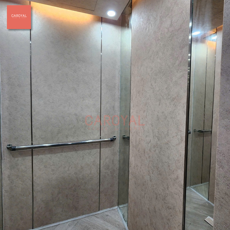 Dự án thi công vải dán tường CAROYAL cho thang máy văn phòng công ty Quận 3
