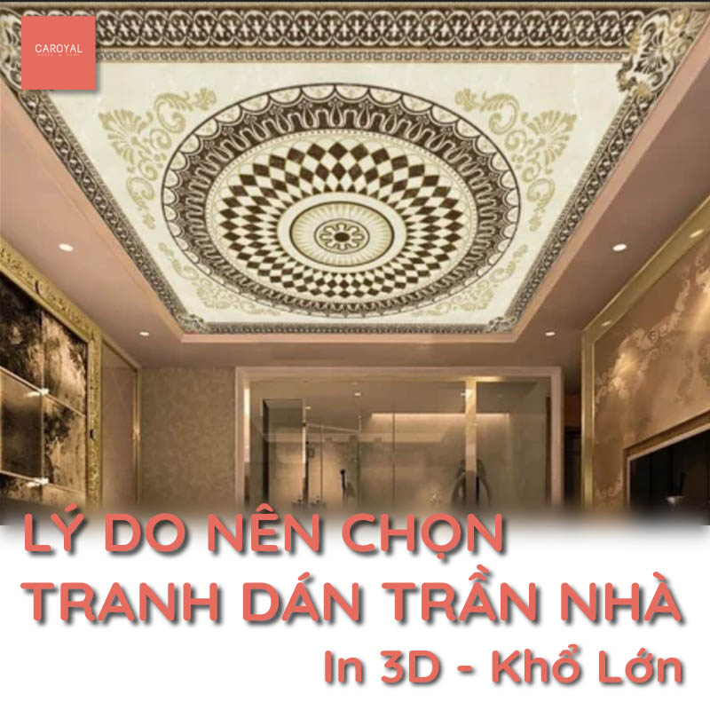 Lý do nên chọn tranh vải dán trần nhà in 3D, khổ lớn