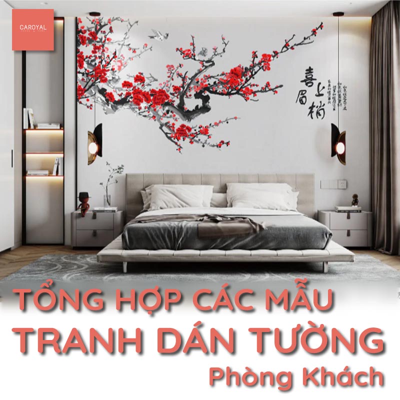 Tổng hợp các mẫu tranh dán tường cho phòng khách đẹp
