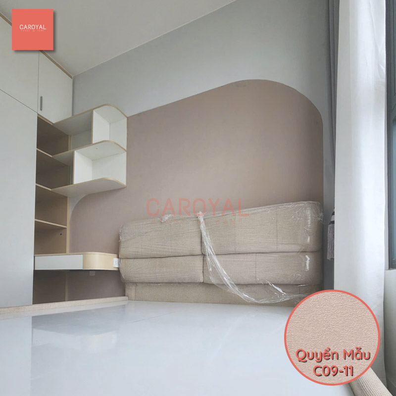 Vải dán tường vách đầu giường cho căn hộ chung cư quận 6