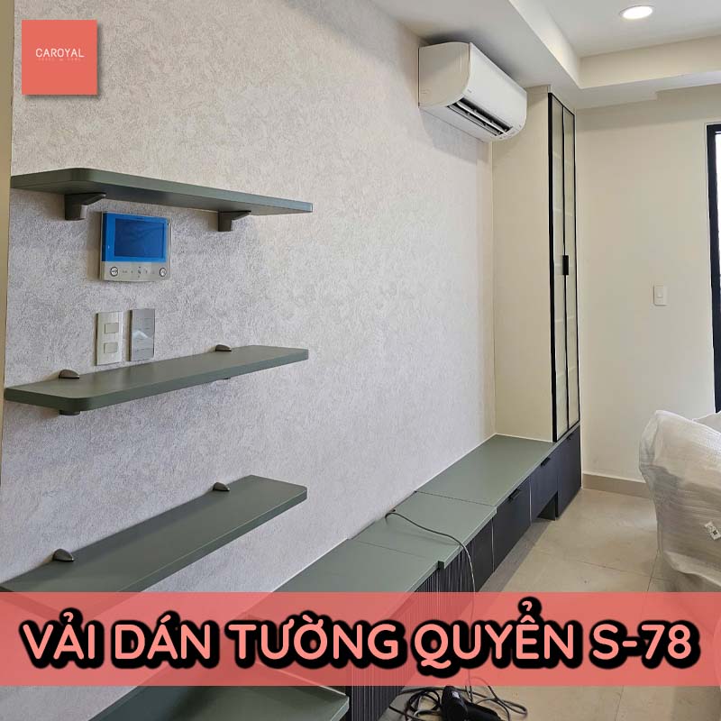 Vải dán tường vách Tivi sang trọng, mẫu vải S78 CAROYAL