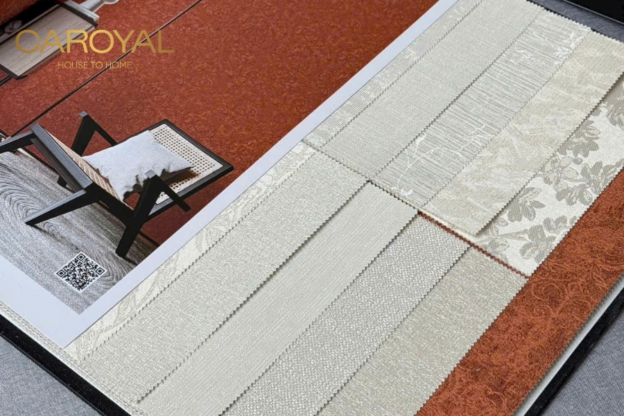 Mẫu vải dán tường cao cấp của CAROYAL đa dạng về màu sắc và chất liệu