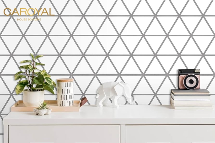 Giấy dán tường bếp họa tiết hình học nhỏ