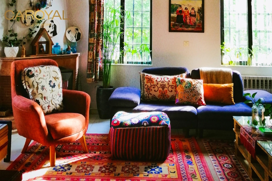 Nếu quán hướng đến nghệ thuật hoặc không gian sáng tạo, có thể chọn giấy dán tường phong cách Bohemian Nếu quán hướng đến nghệ thuật hoặc không gian sáng tạo, có thể chọn giấy dán tường phong cách Bohemian