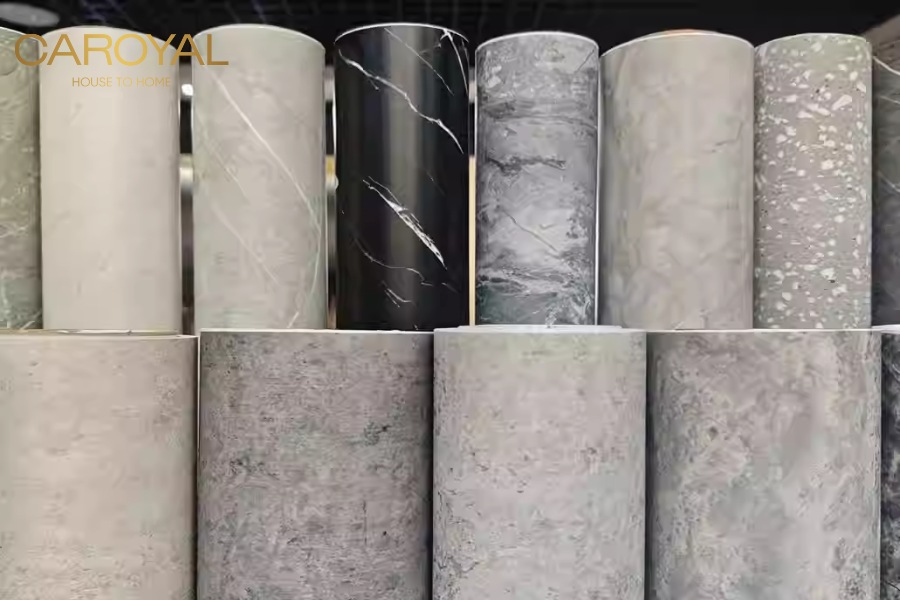 Trang trí phòng trọ bằng giấy dán tường giả xi măng