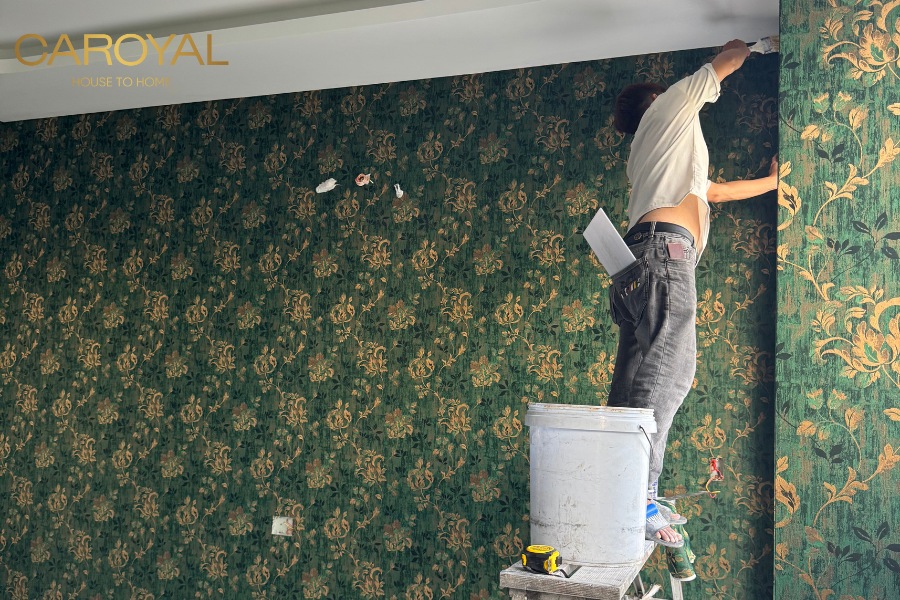 Hướng dẫn thi công giấy dán tường cho phòng trọ