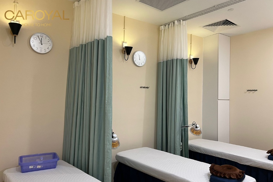 Các spa thường có xu hướng chọn giấy dán tường tông màu trung tính Các spa thường có xu hướng chọn giấy dán tường tông màu trung tính