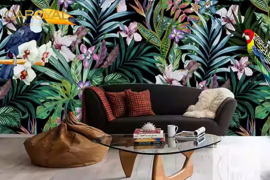 Giấy dán tường họa tiết thiên nhiên hợp mệnh Mộc Giấy dán tường họa tiết thiên nhiên hợp mệnh Mộc