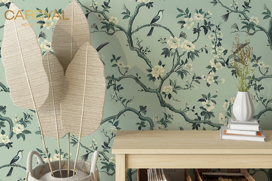 Giấy dán tường họa tiết thiên nhiên hợp mệnh Mộc Giấy dán tường họa tiết thiên nhiên hợp mệnh Mộc