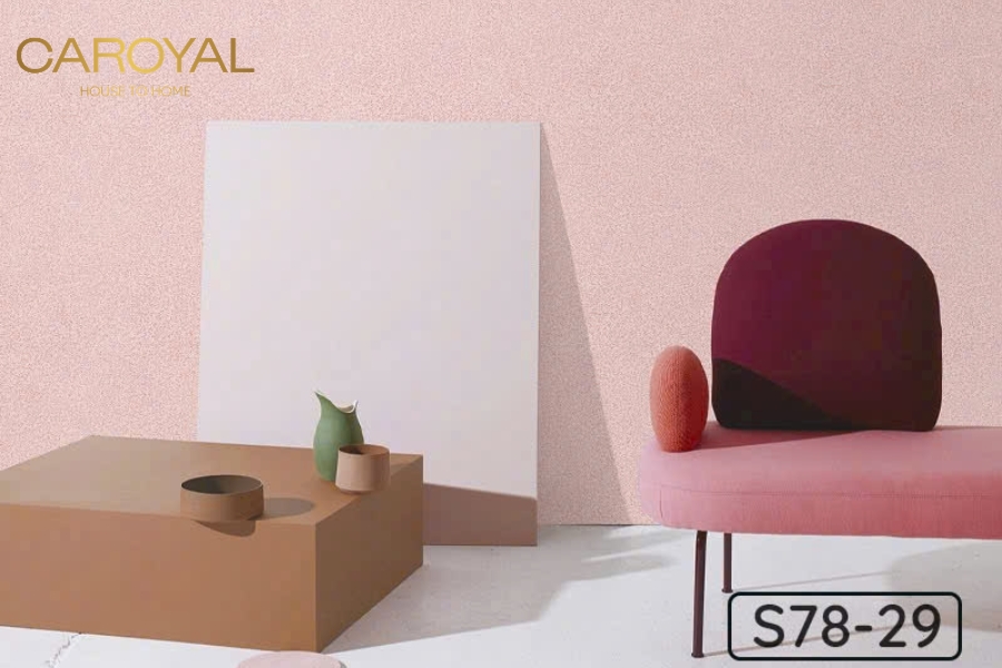 giấy dán tường hợp mệnh thổ màu hồng san hô