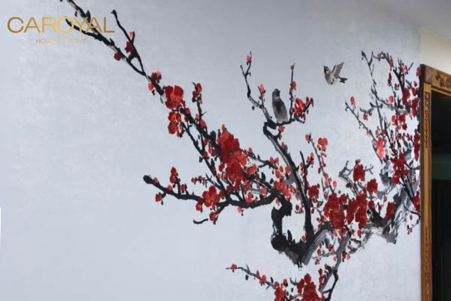 mẫu tranh dán tường phòng ngủ vợ chồng