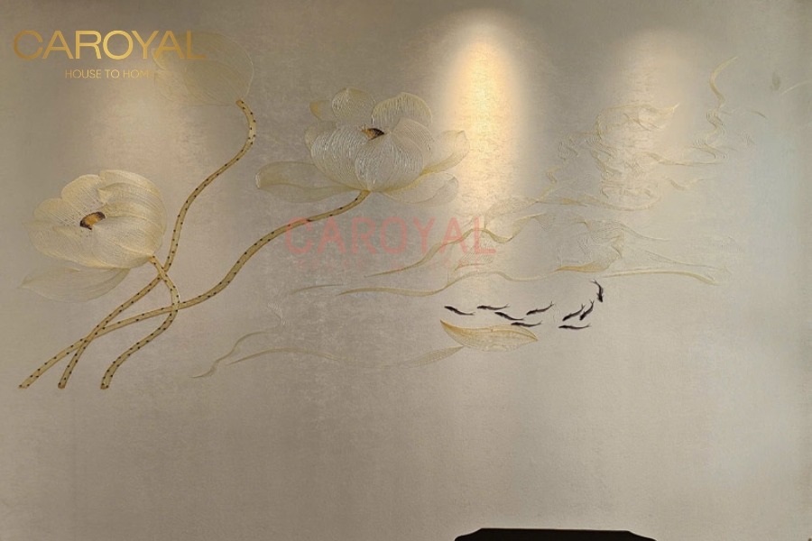 mẫu tranh dán tường phòng ngủ vợ chồng