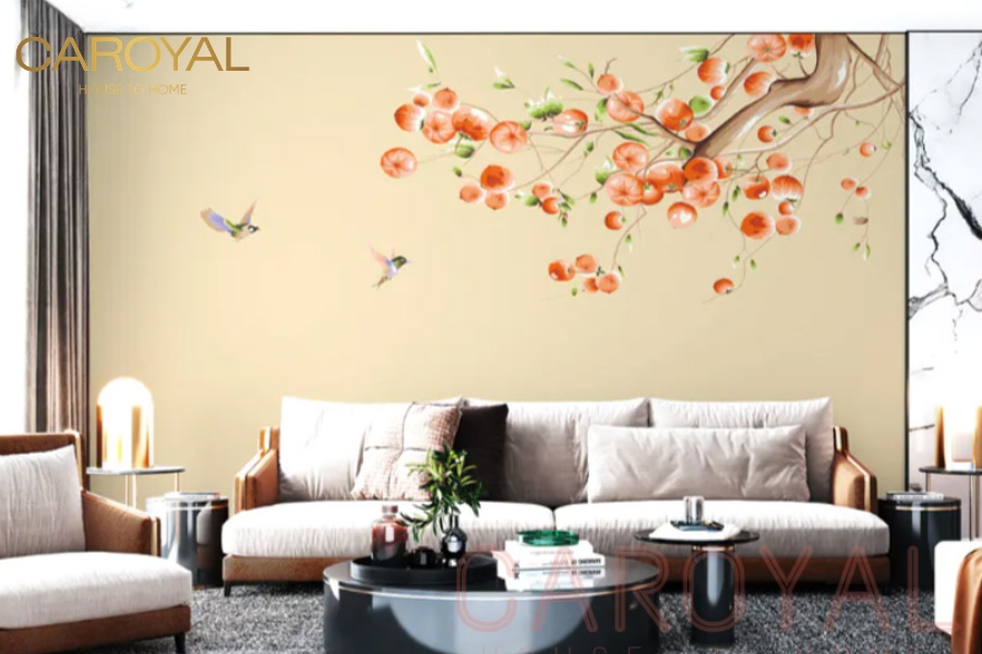 mẫu tranh dán tường phòng ngủ vợ chồng 3