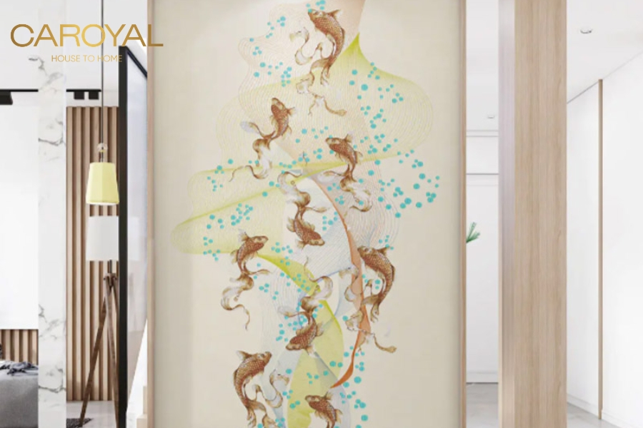 mẫu tranh dán tường phòng ngủ vợ chồng