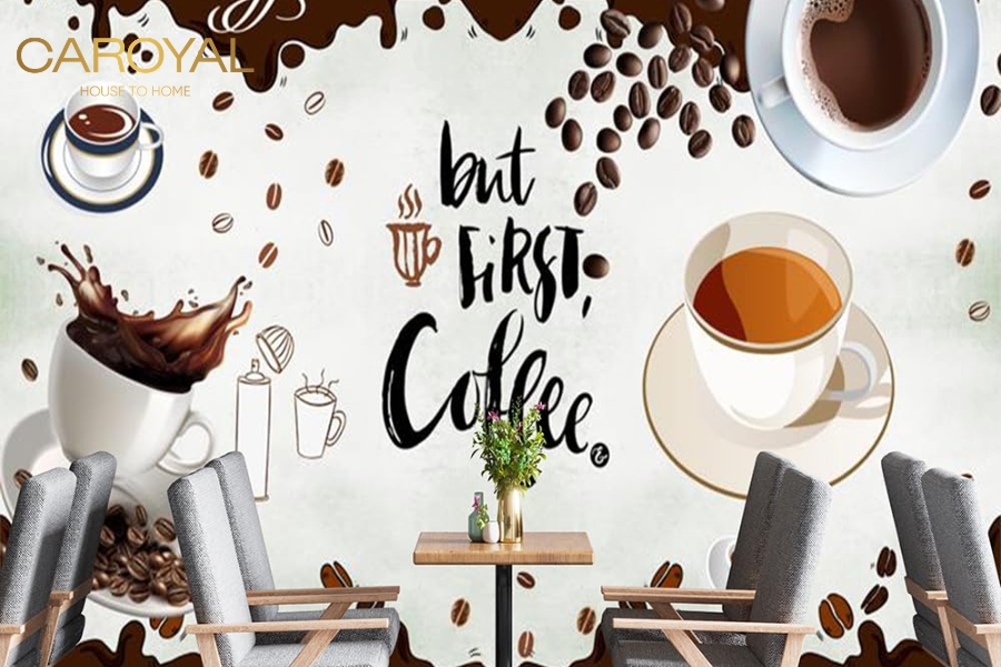 Tại sao nên chọn tranh dán tường quán cà phê, trà sữa?