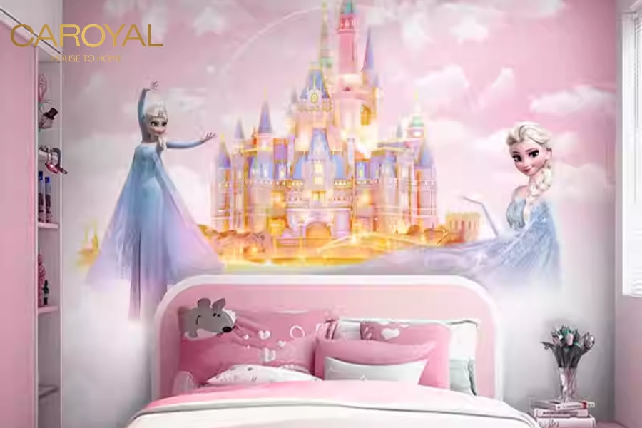 Tranh dán tường công chúa – Lâu đài cổ tích