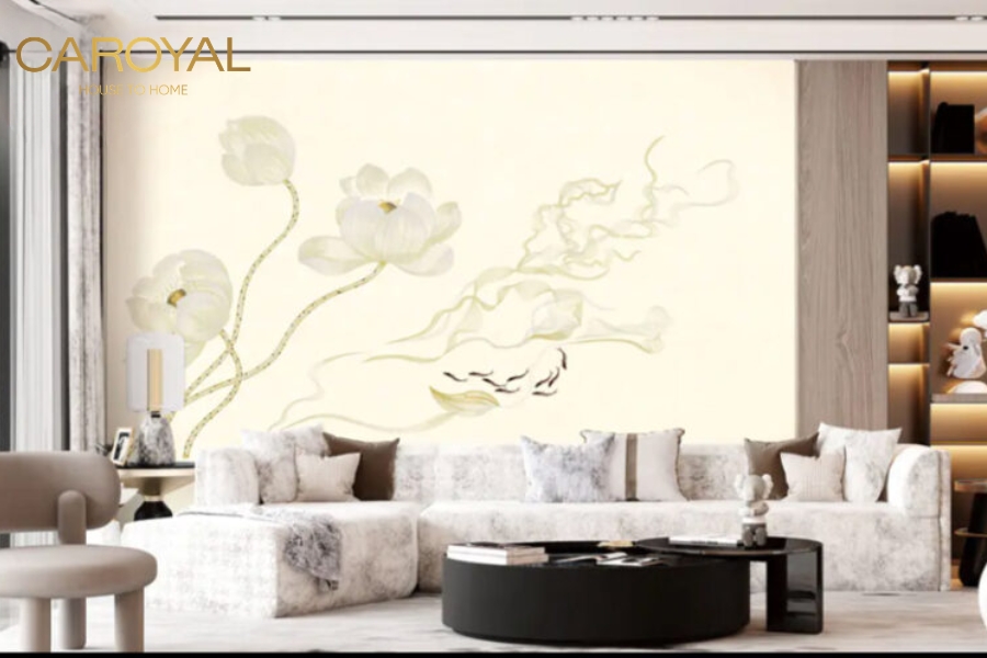 Tranh dán tường hoa sen