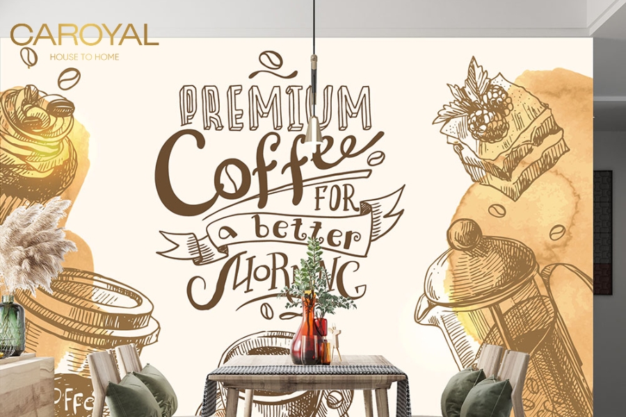 Tranh dán tường quán cafe