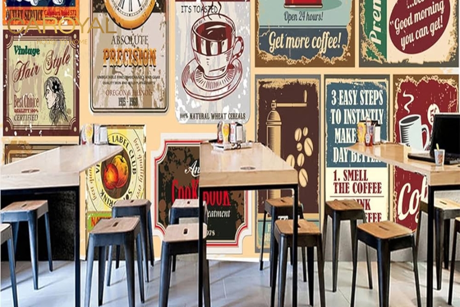 Tranh dán tường cafe