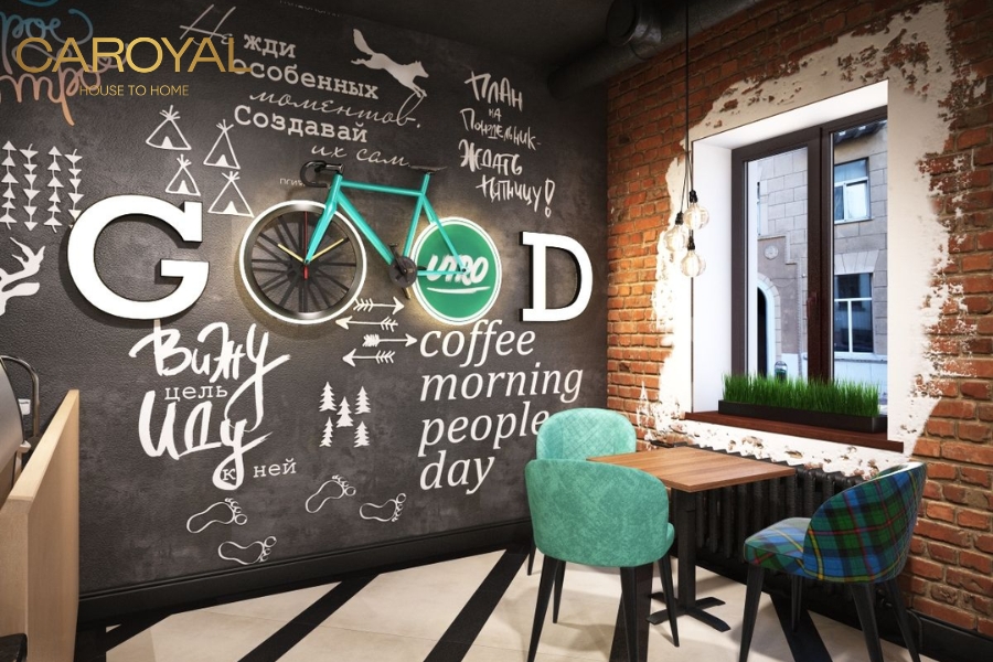 Tranh dán tường cho quán cafe