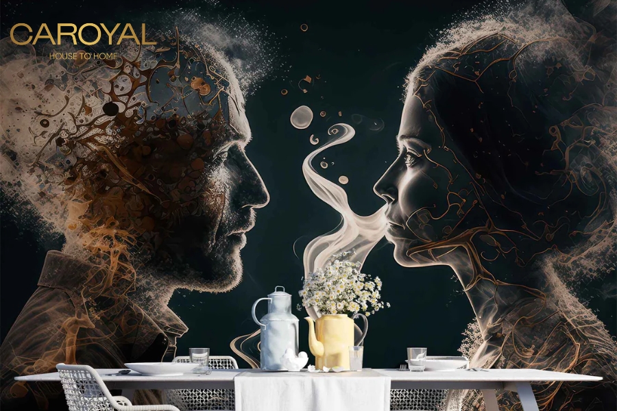 Tranh dán tường 3D cho quán cafe