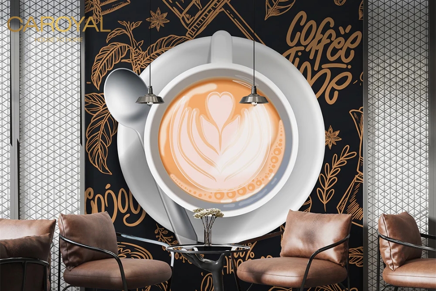 Tranh dán tường quán cà phê