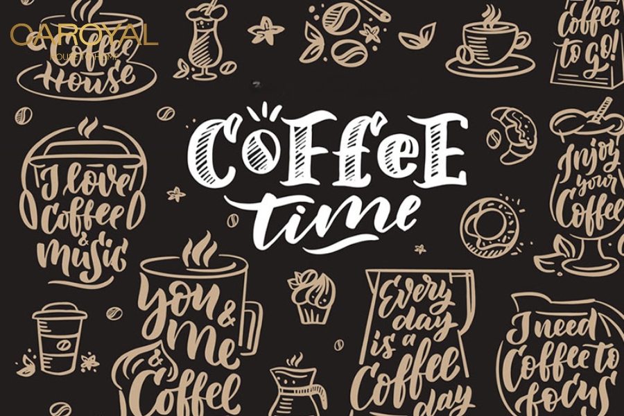 Tranh dán tường 3D quán cafe