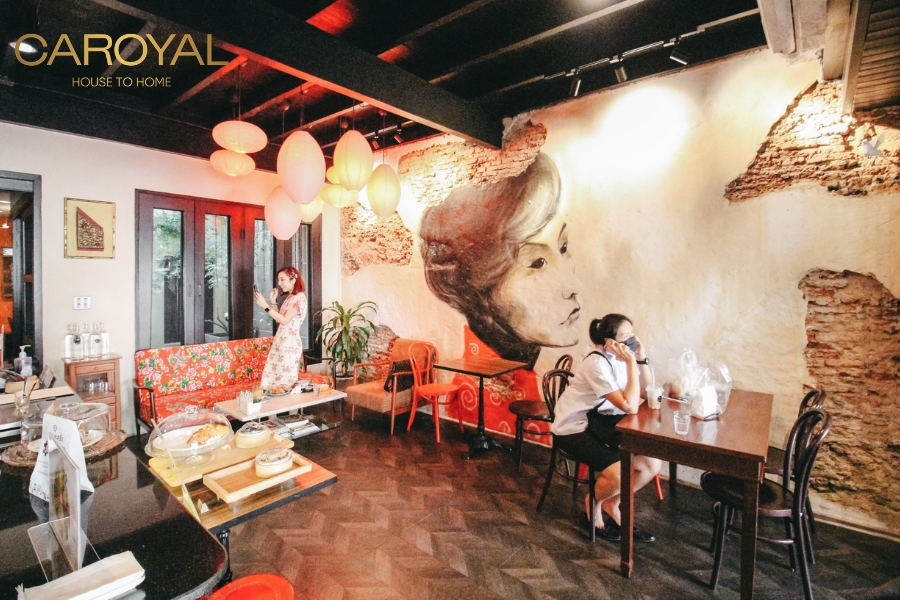 Tranh dán tường 3D cafe