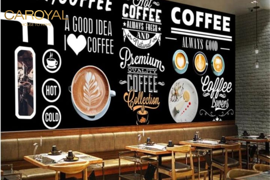 Tranh dán tường cafe