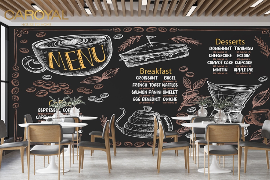 Tranh dán tường cho quán cafe