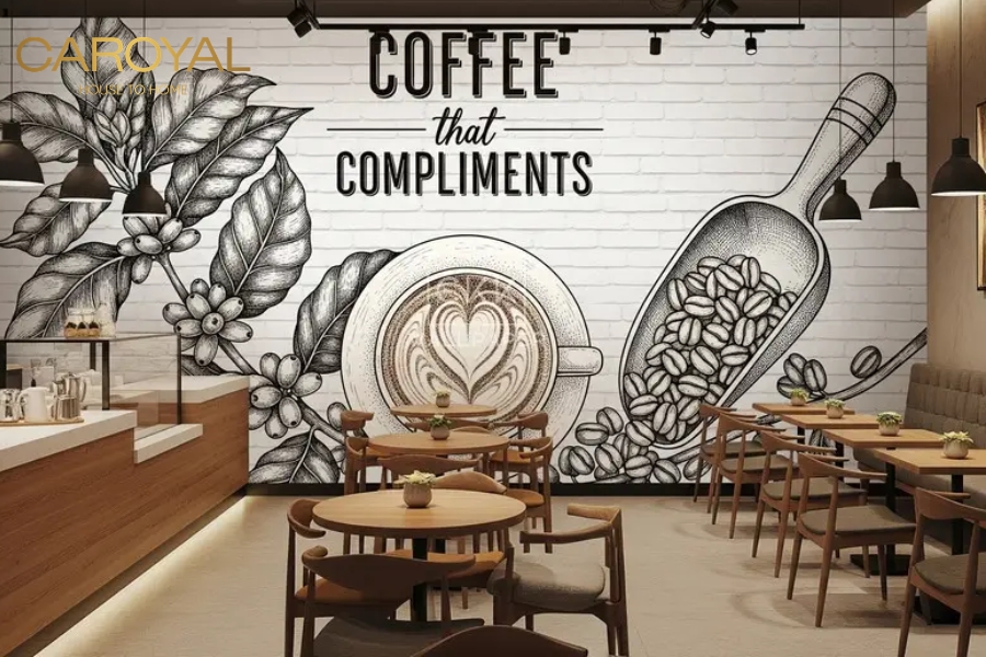 Tranh dán cafe