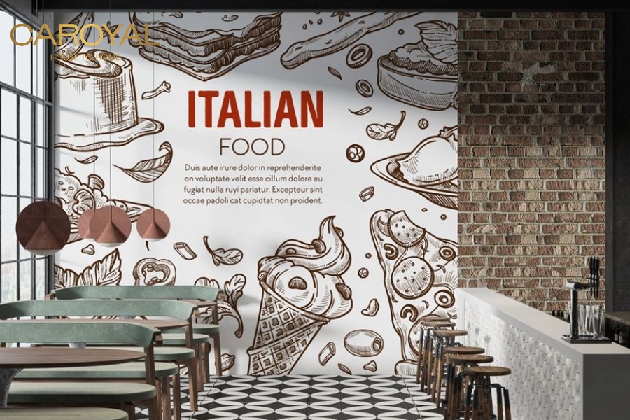 Tranh dán tường quán cà phê