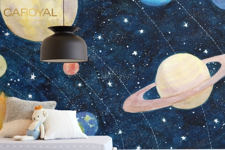 Tranh dán tường thiên văn dịu dàng – Trăng sao