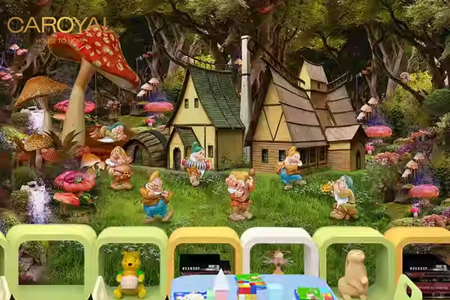 Tranh dán tường hoa và bướm – Vườn cổ tích