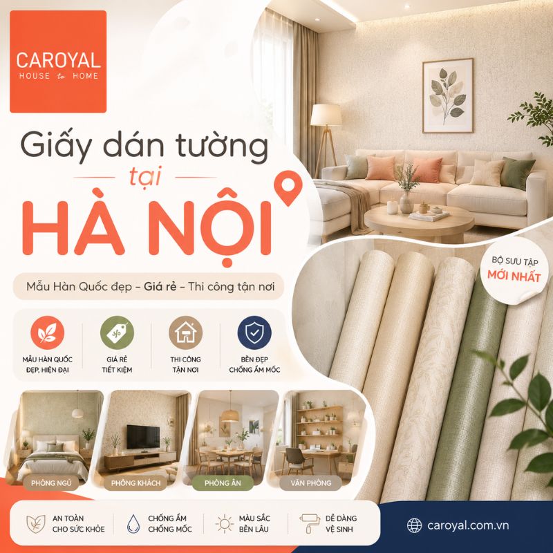 Giấy Dán Tường Tại Hà Nội Mẫu Hàn Quốc Đẹp, Giá Rẻ, Thi Công Tận Nơi