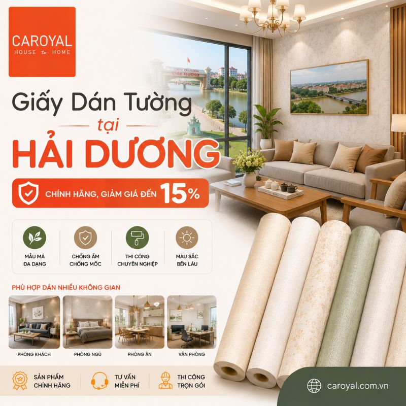 Giấy Dán Tường Tại Hải Dương Chính Hãng, Giảm Giá Đến 15%