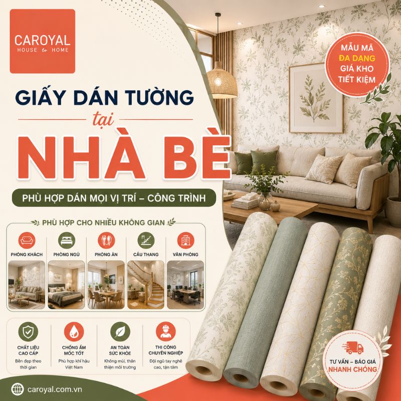 Giấy Dán Tường Huyện Nhà Bè Phù Hợp Dán Mọi Vị Trí Và Công Trình
