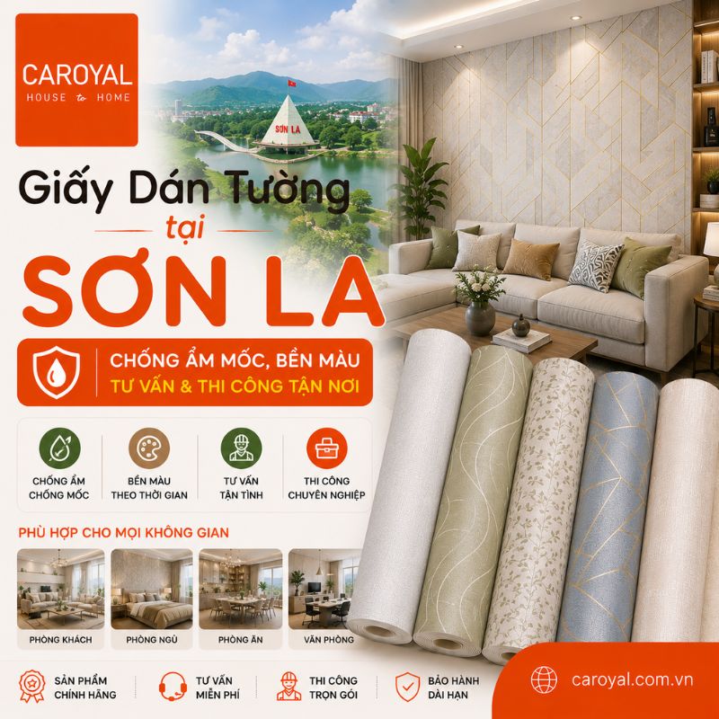 Giấy Dán Tường Tại Sơn La Chống Ẩm Mốc, Bền Màu, Tư Vấn Thi Công Tận Nơi