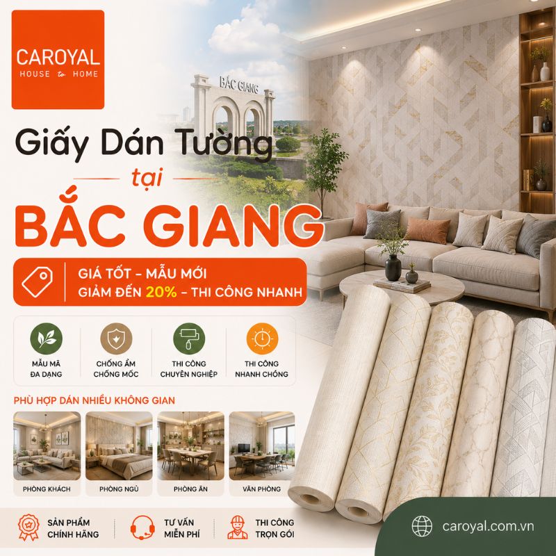 Giấy Dán Tường Tại Bắc Giang Giá Tốt, Mẫu Mới Giảm Đến 20%, Thi Công Nhanh