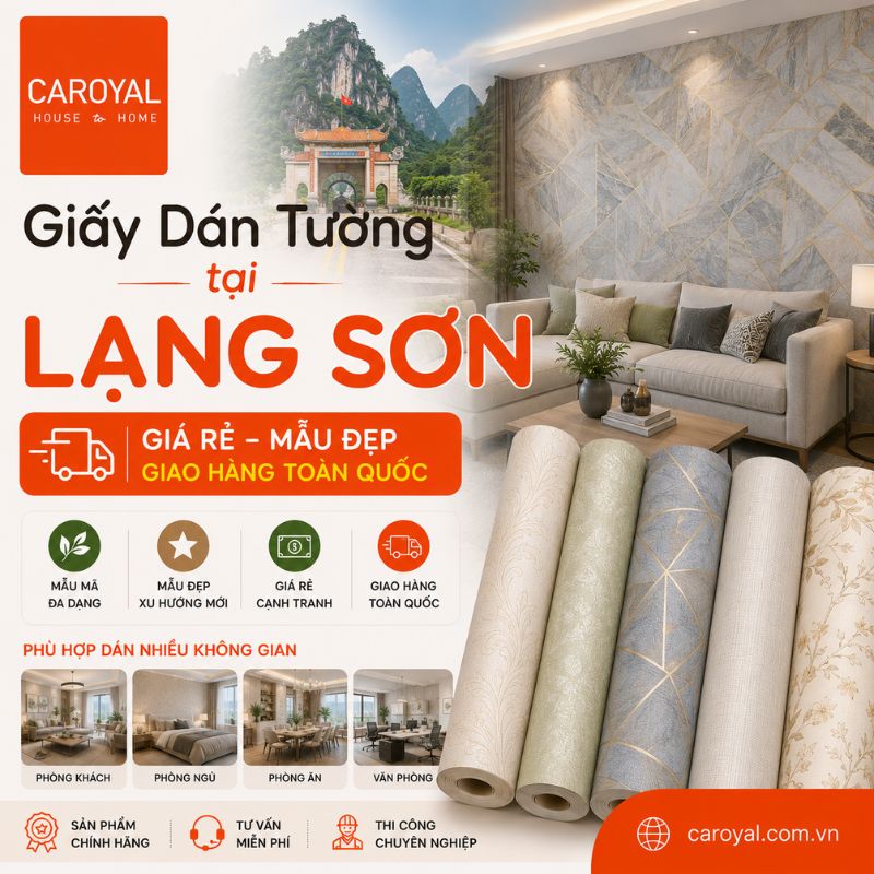 Giấy Dán Tường Tại Lạng Sơn - Chất Liệu Dày, Khó Rách, Chống Ẩm Hiệu Quả