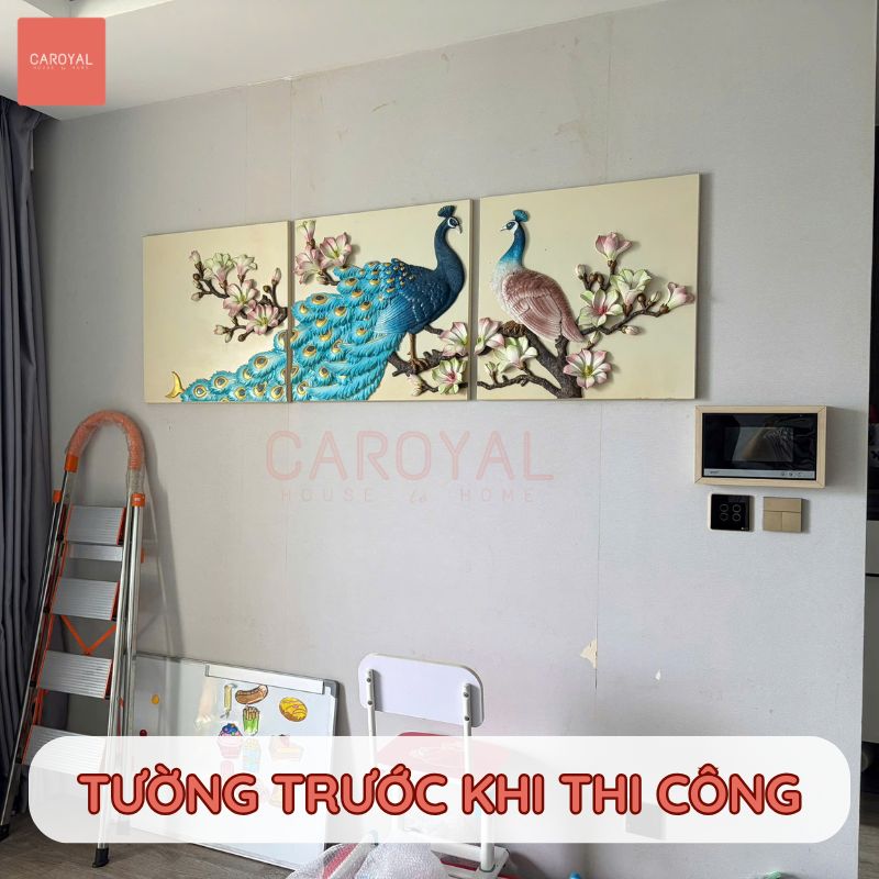Thi công vải dán tường S-78 CAROYAL cho căn hộ cao cấp