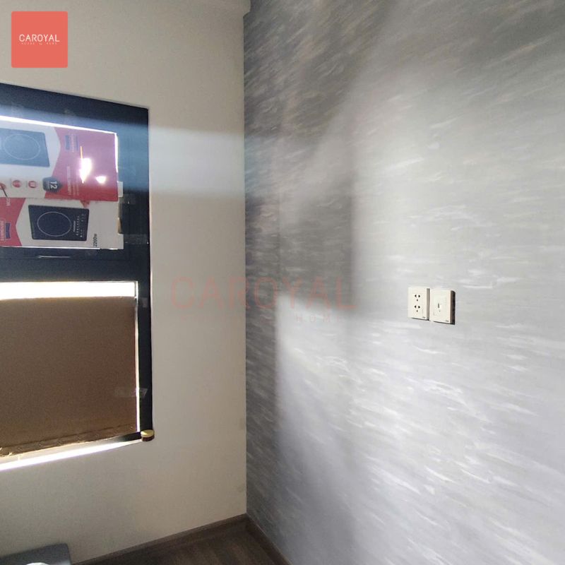 Hoàn thiện vải dán tường phòng ngủ C11 cho căn hộ chung cư