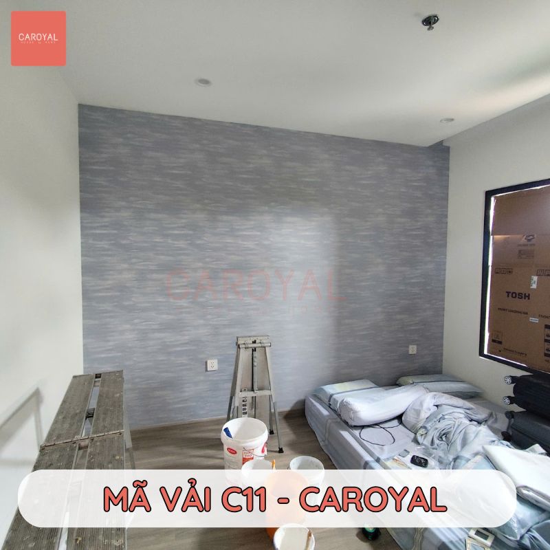 Hoàn thiện vải dán tường phòng ngủ C11 cho căn hộ chung cư
